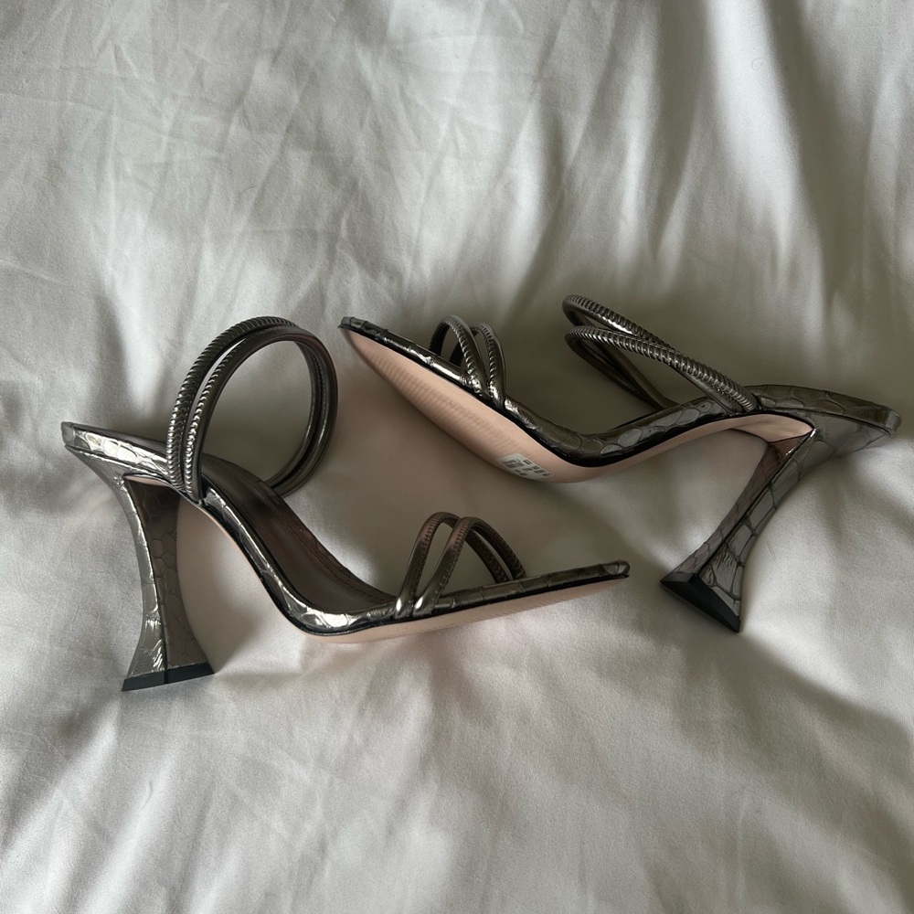 SCHUTZ Elegant Metallic Strappy Heels